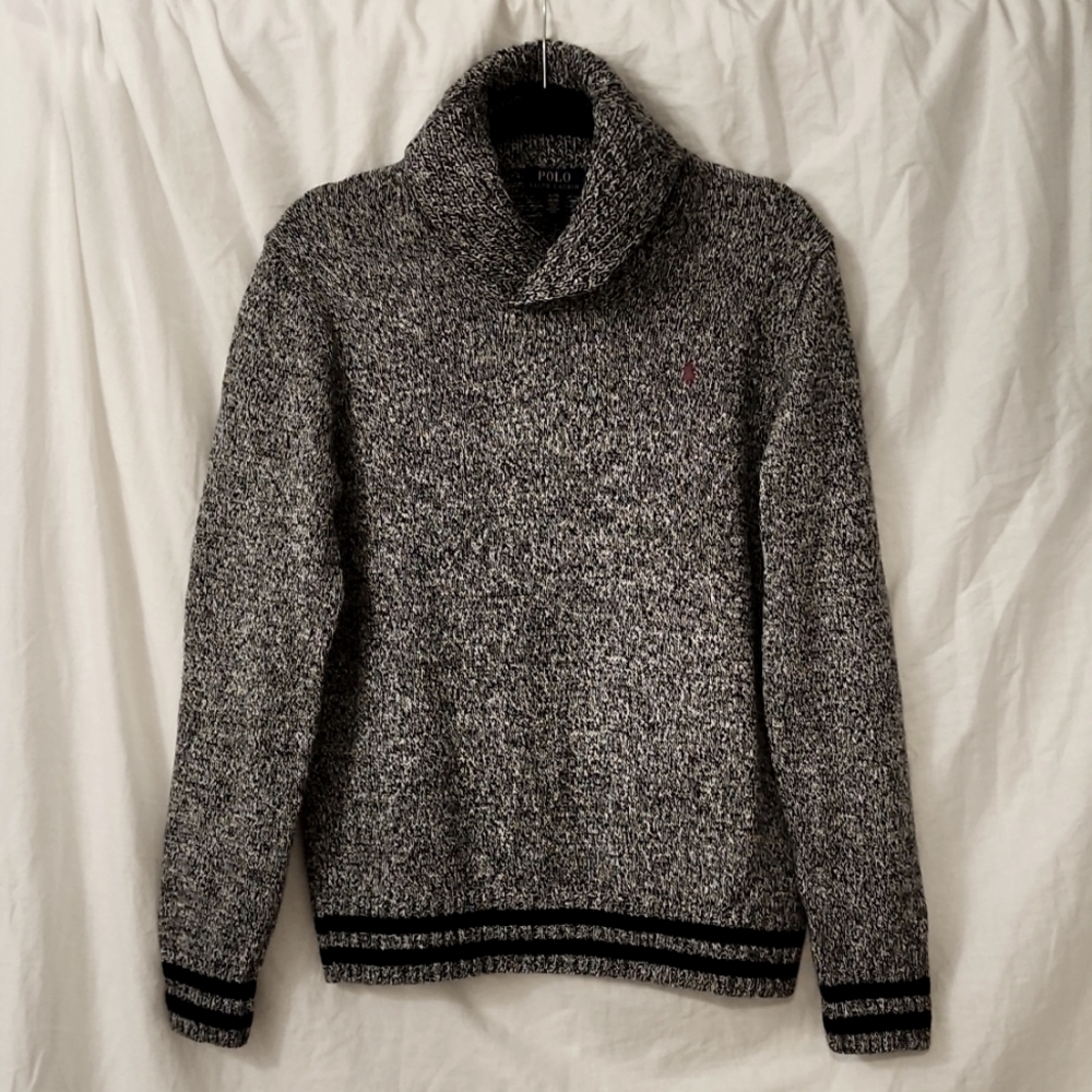 Polo Ralph Lauren Sweater, Boys Size XL(18-20), Woven Black & White
